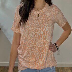 Orange and White Short Sleeve Tee